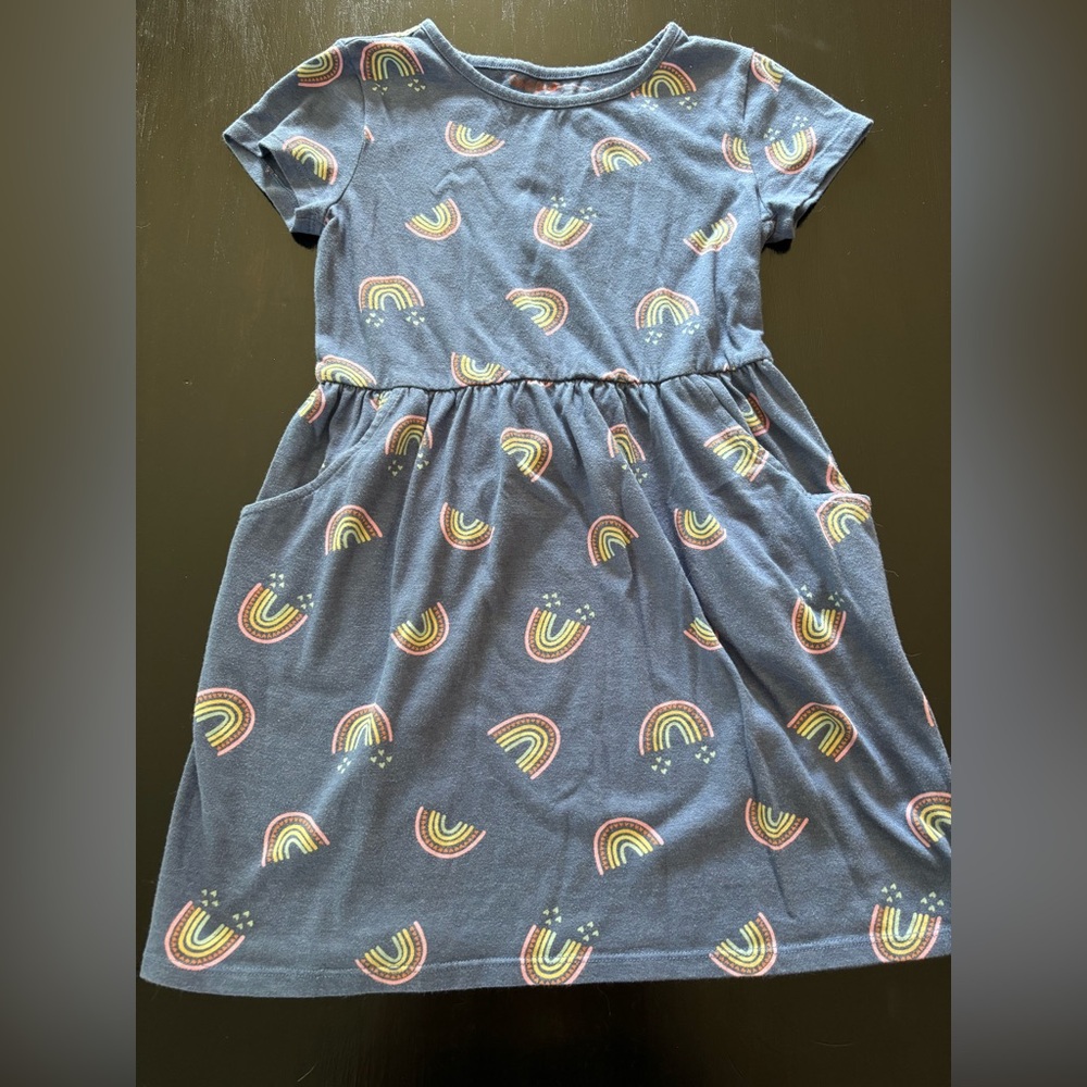 Cat & Jack Blue Pleated Puff Sleeve Sundress